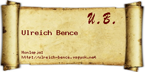 Ulreich Bence névjegykártya